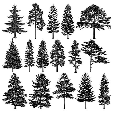 cnc machine cut tree|Four Pine Trees DXF File for CNC .